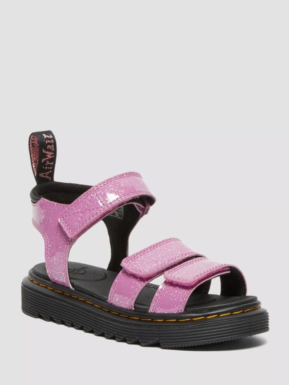 DR. MARTENS Kids' Junior Klaire Glitter Sandals Size 5 in Dark Pink